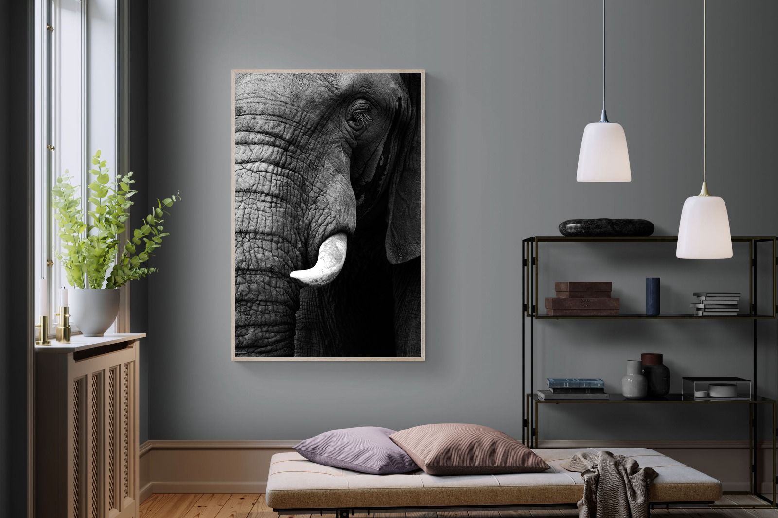 Tusker-Wall_Art-120 x 180cm-Mounted Canvas-Wood-Pixalot