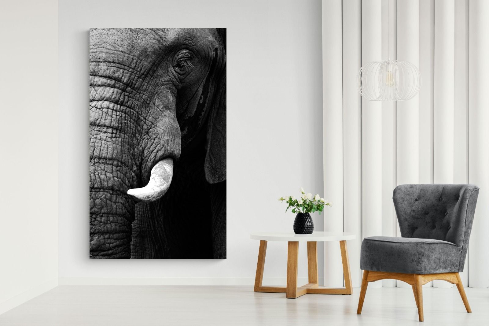 Tusker-Wall_Art-130 x 220cm-Mounted Canvas-No Frame-Pixalot