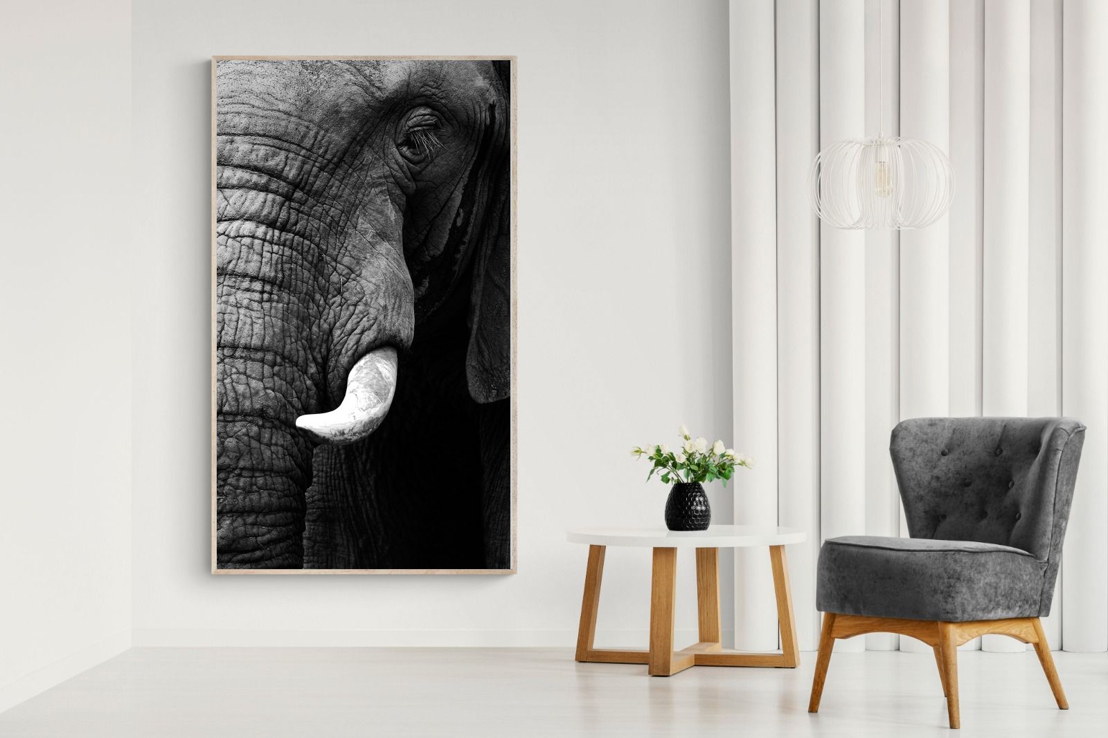 Tusker-Wall_Art-130 x 220cm-Mounted Canvas-Wood-Pixalot