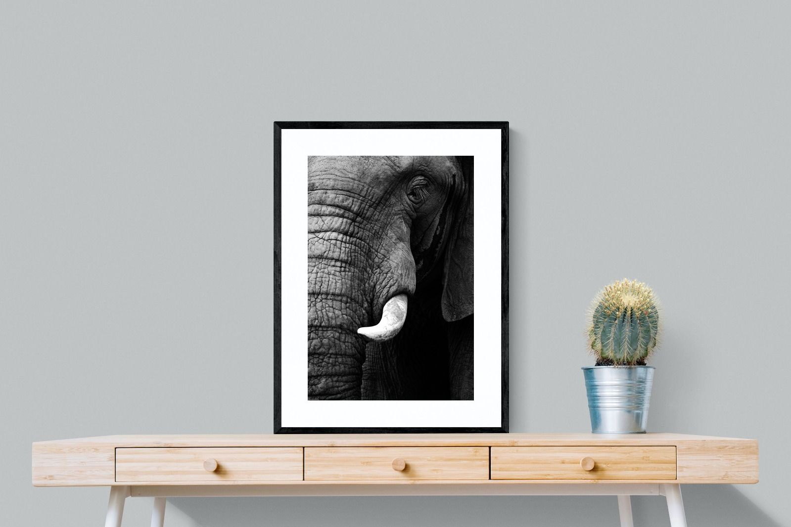 Tusker-Wall_Art-60 x 80cm-Framed Print-Black-Pixalot