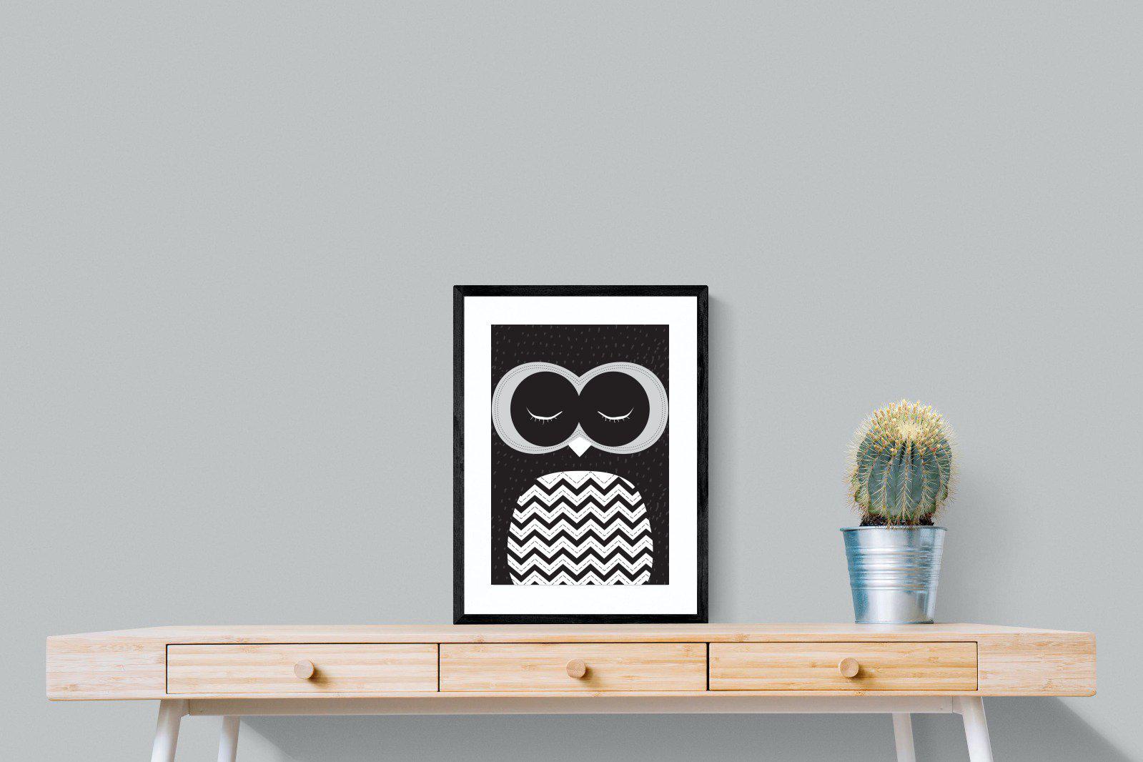 Twit-Twoo-Wall_Art-45 x 60cm-Framed Print-Black-Pixalot