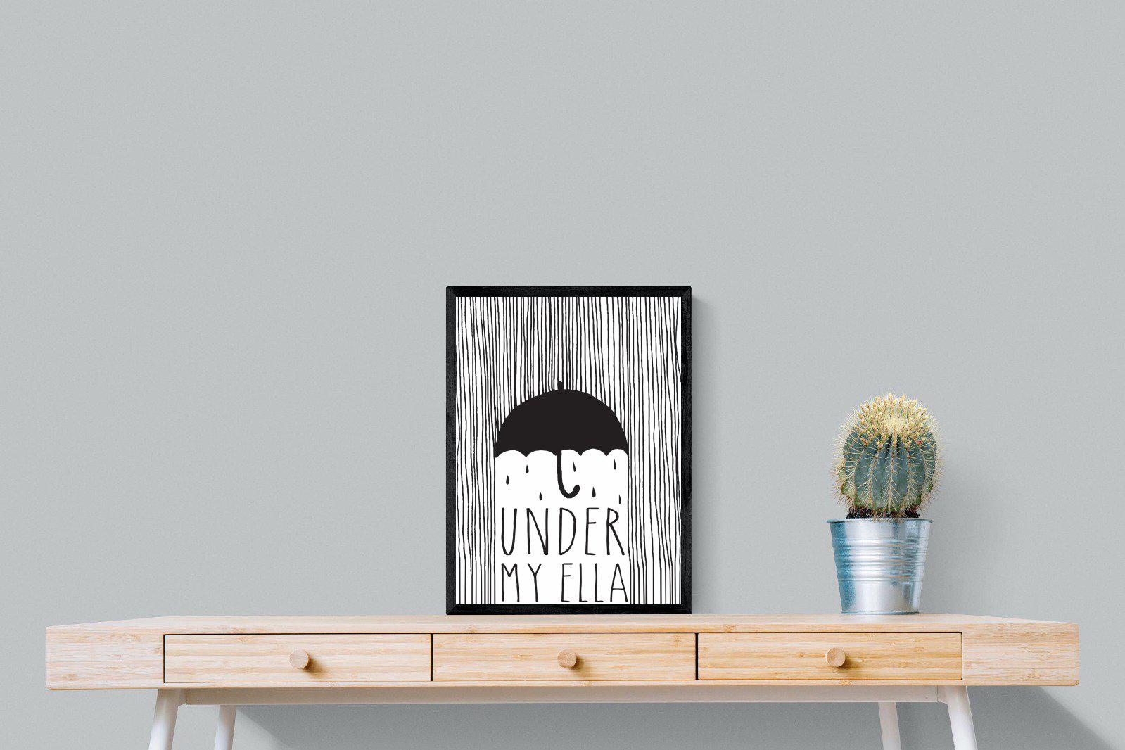Umbrella-Wall_Art-45 x 60cm-Mounted Canvas-Black-Pixalot