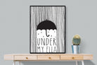 Umbrella-Wall_Art-75 x 100cm-Mounted Canvas-Black-Pixalot