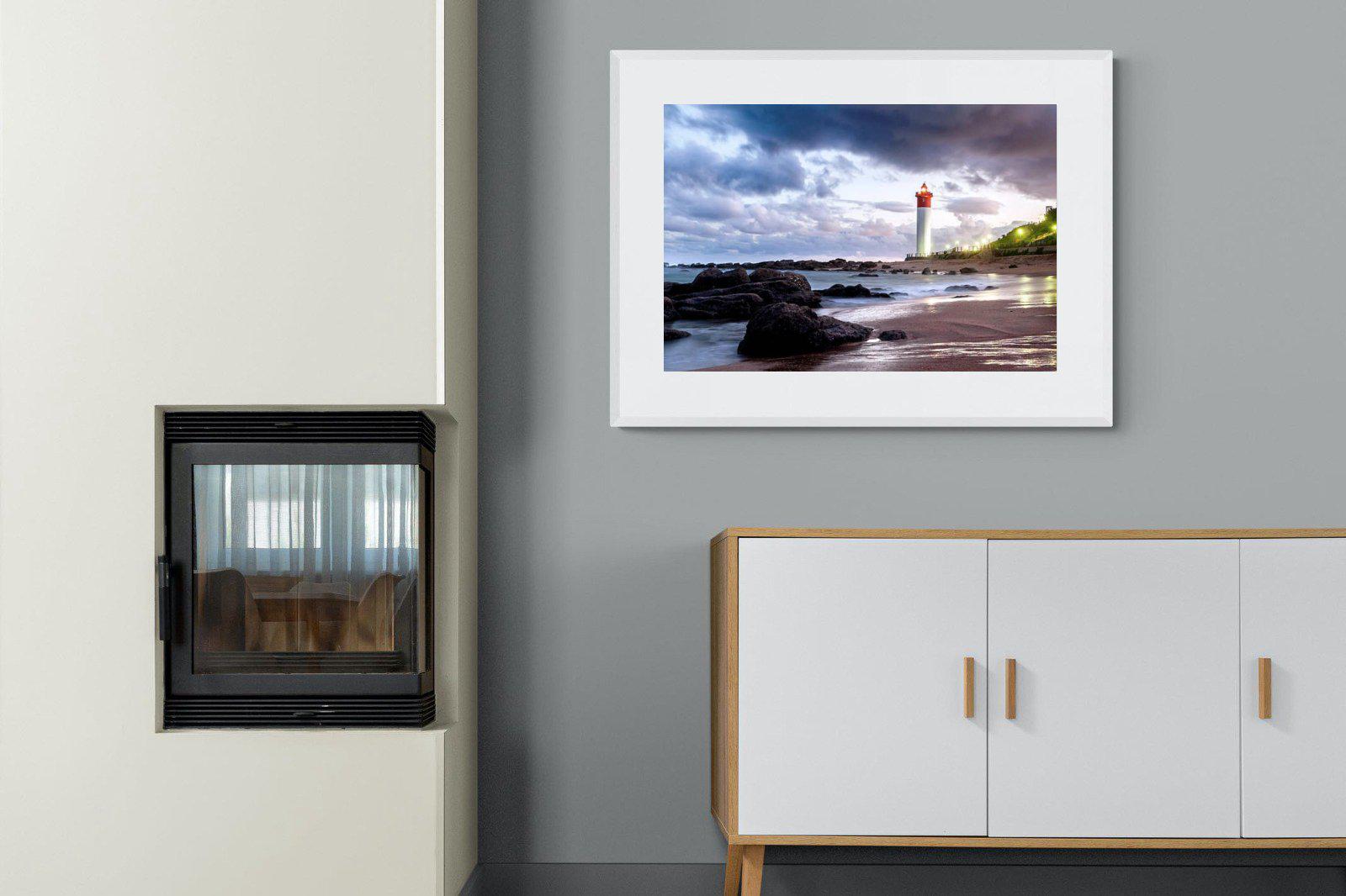 Umhlanga Lighthouse-Wall_Art-100 x 75cm-Framed Print-White-Pixalot
