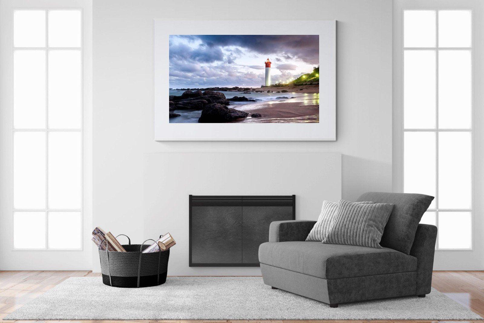 Umhlanga Lighthouse-Wall_Art-150 x 100cm-Framed Print-White-Pixalot