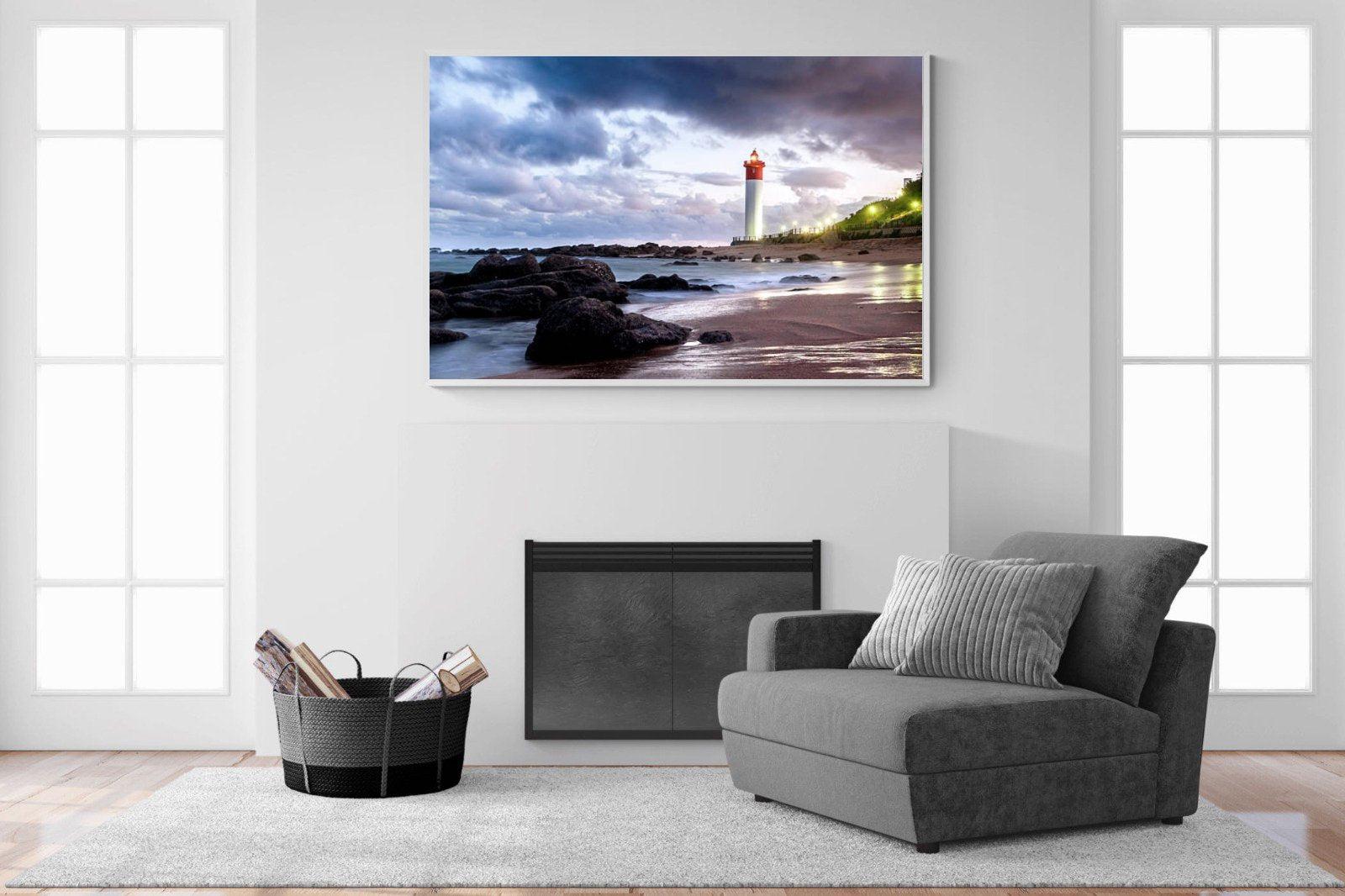 Umhlanga Lighthouse-Wall_Art-150 x 100cm-Mounted Canvas-White-Pixalot
