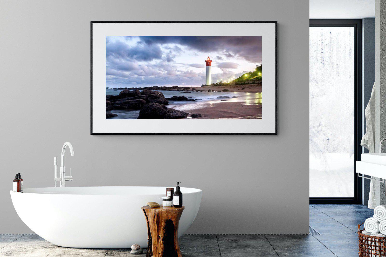 Umhlanga Lighthouse-Wall_Art-180 x 110cm-Framed Print-Black-Pixalot