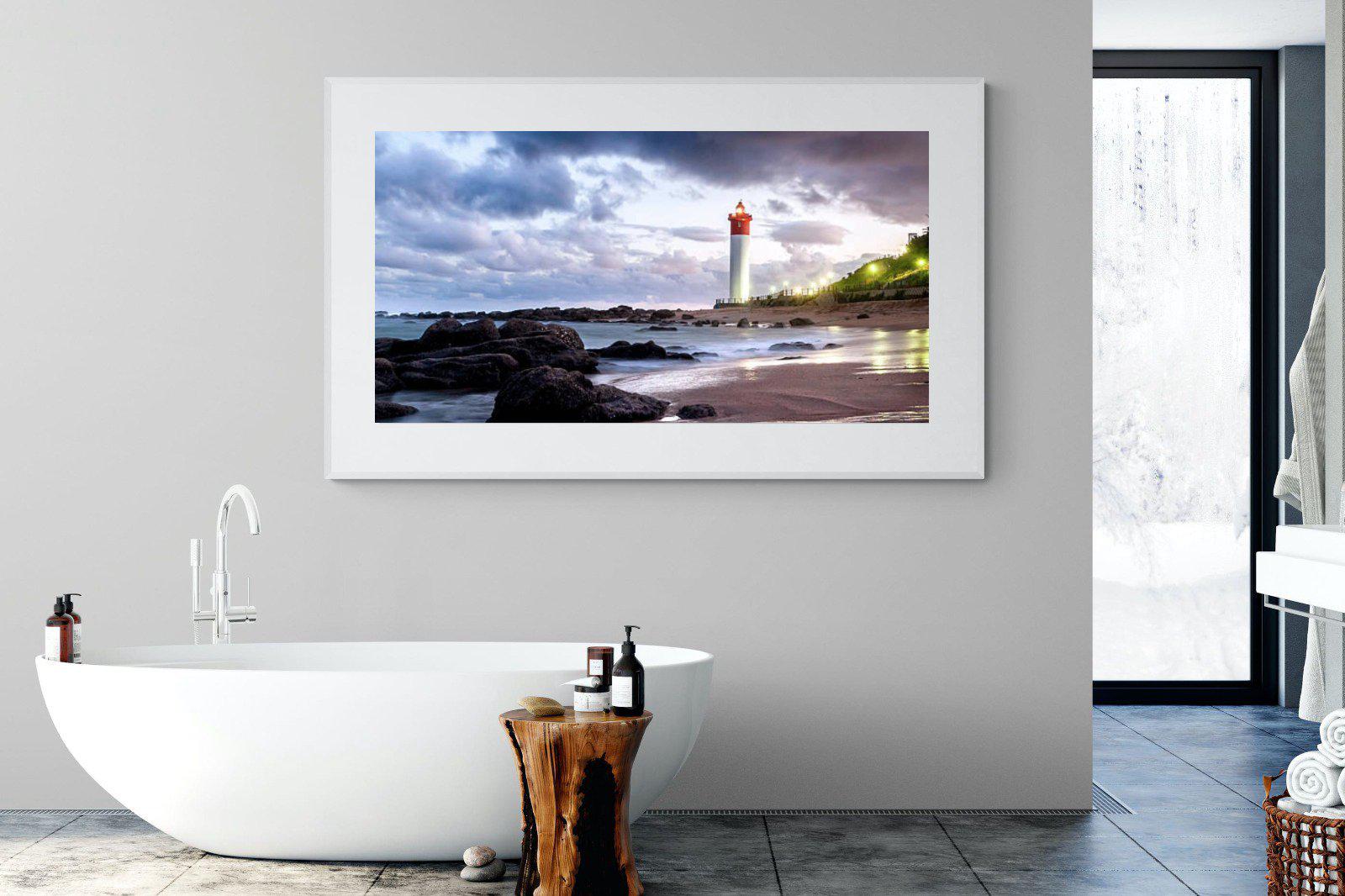 Umhlanga Lighthouse-Wall_Art-180 x 110cm-Framed Print-White-Pixalot