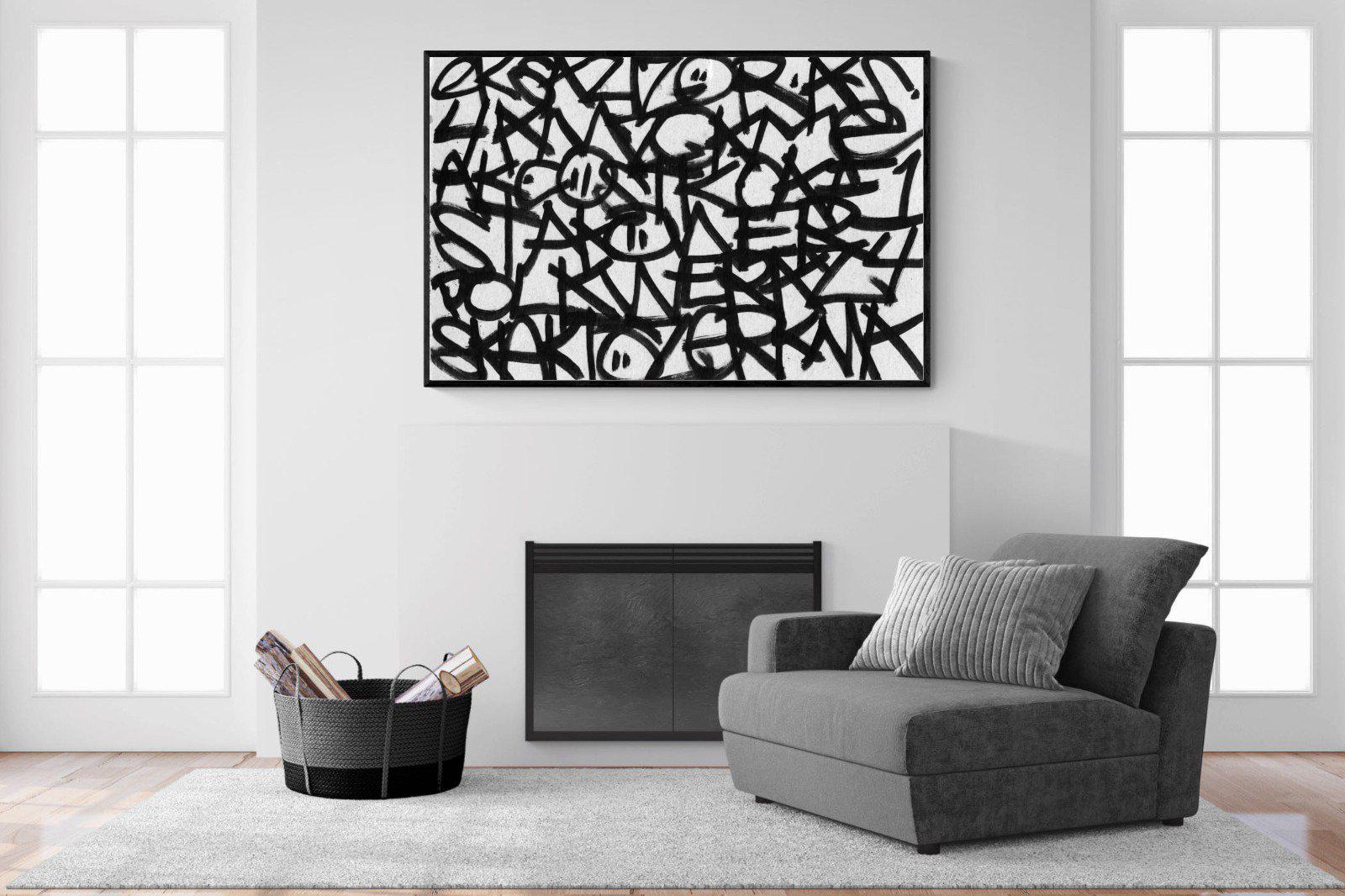 Urban Art-Wall_Art-150 x 100cm-Mounted Canvas-Black-Pixalot