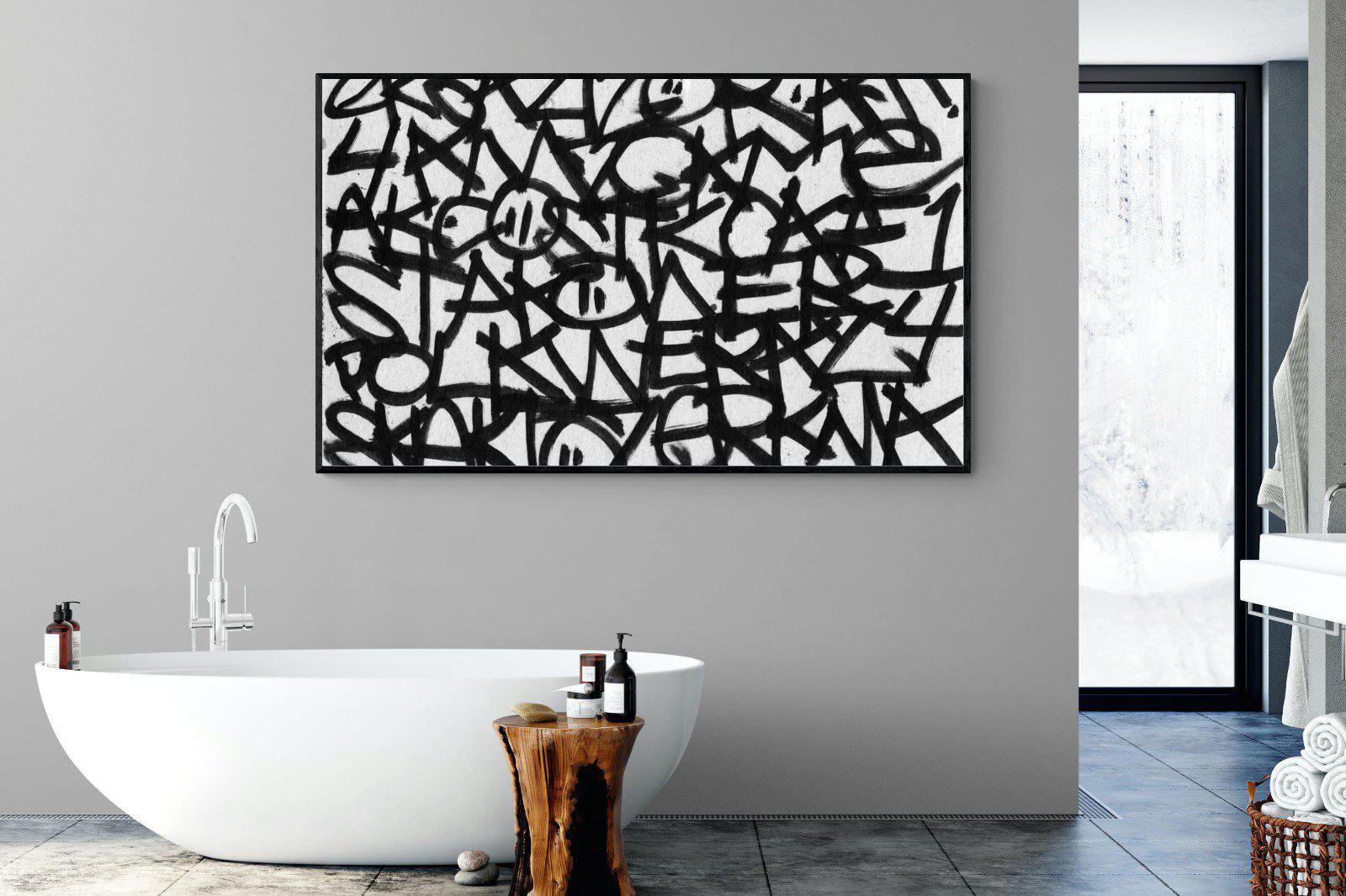 Urban Art-Wall_Art-180 x 110cm-Mounted Canvas-Black-Pixalot