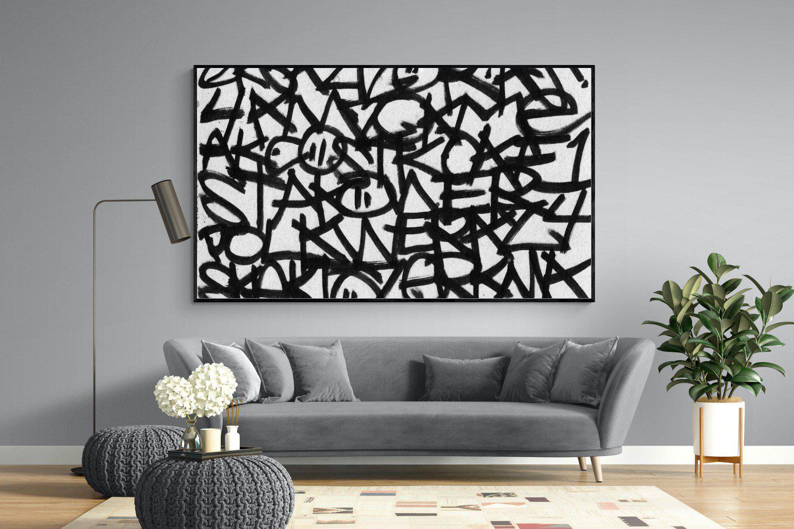 Urban Art-Wall_Art-220 x 130cm-Mounted Canvas-Black-Pixalot