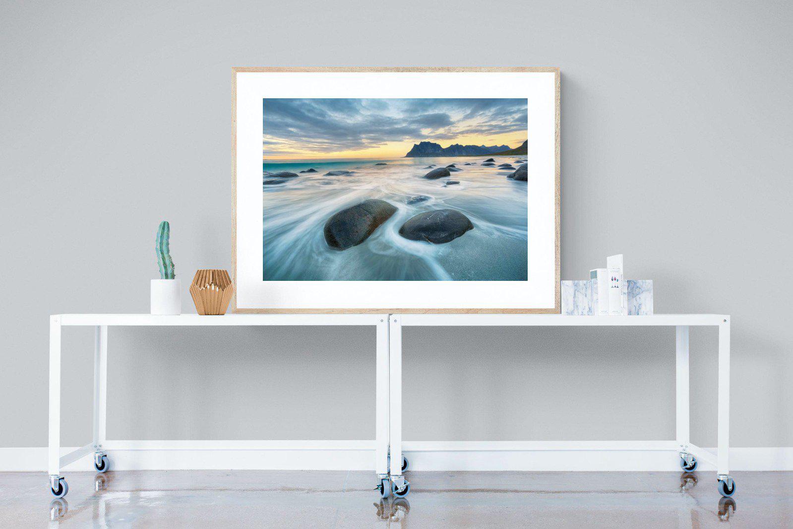 Uttakleiv Beach-Wall_Art-120 x 90cm-Framed Print-Wood-Pixalot