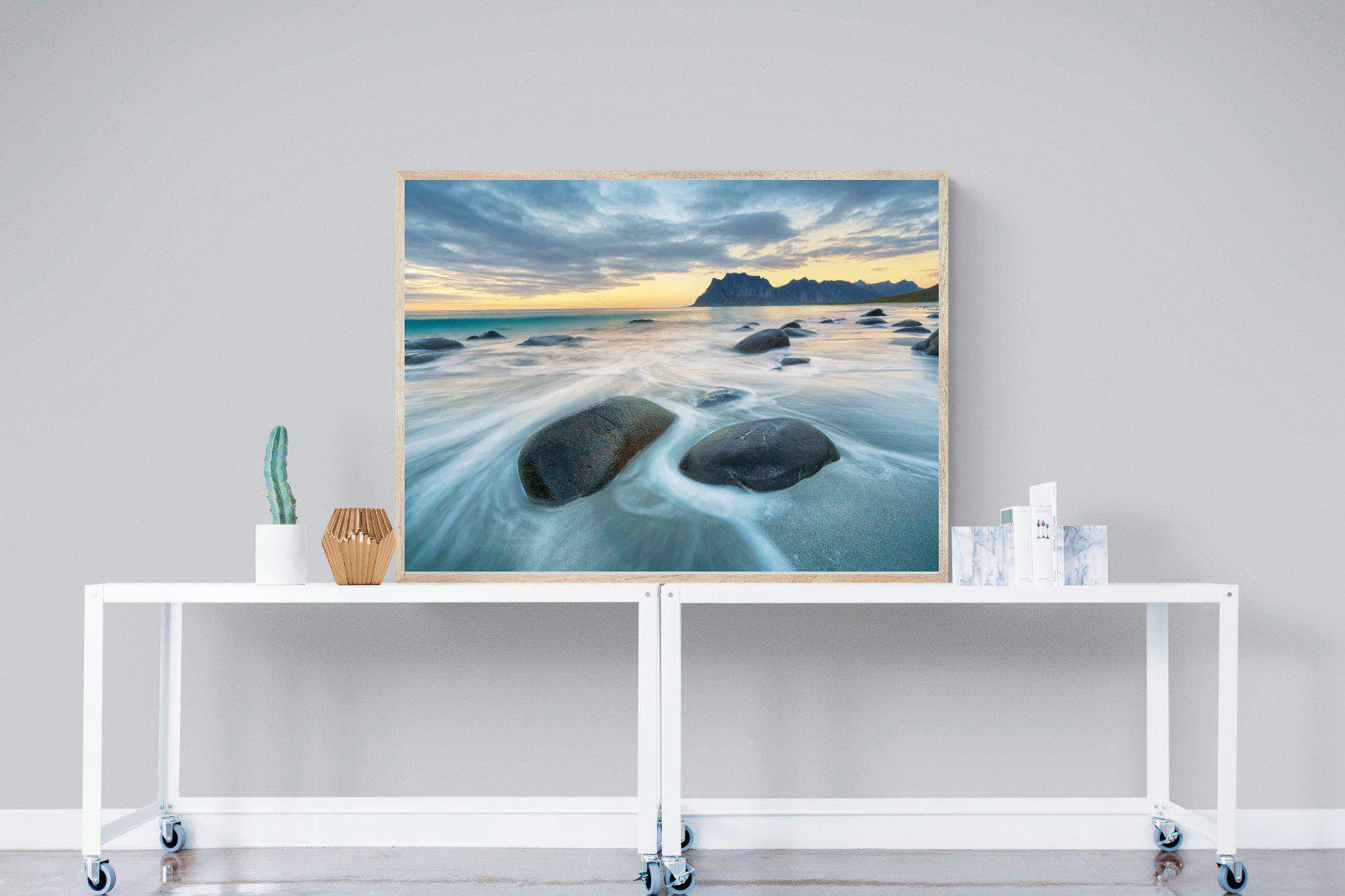 Uttakleiv Beach-Wall_Art-120 x 90cm-Mounted Canvas-Wood-Pixalot
