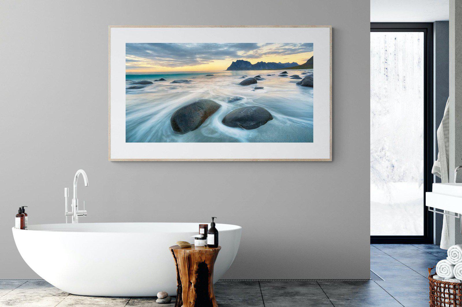 Uttakleiv Beach-Wall_Art-180 x 110cm-Framed Print-Wood-Pixalot