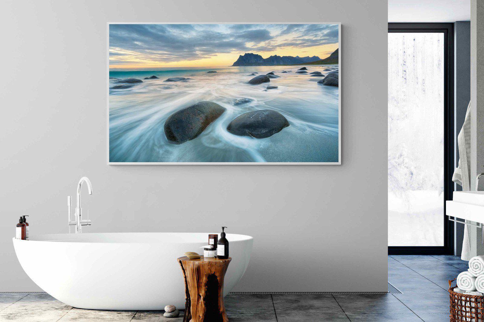 Uttakleiv Beach-Wall_Art-180 x 110cm-Mounted Canvas-White-Pixalot