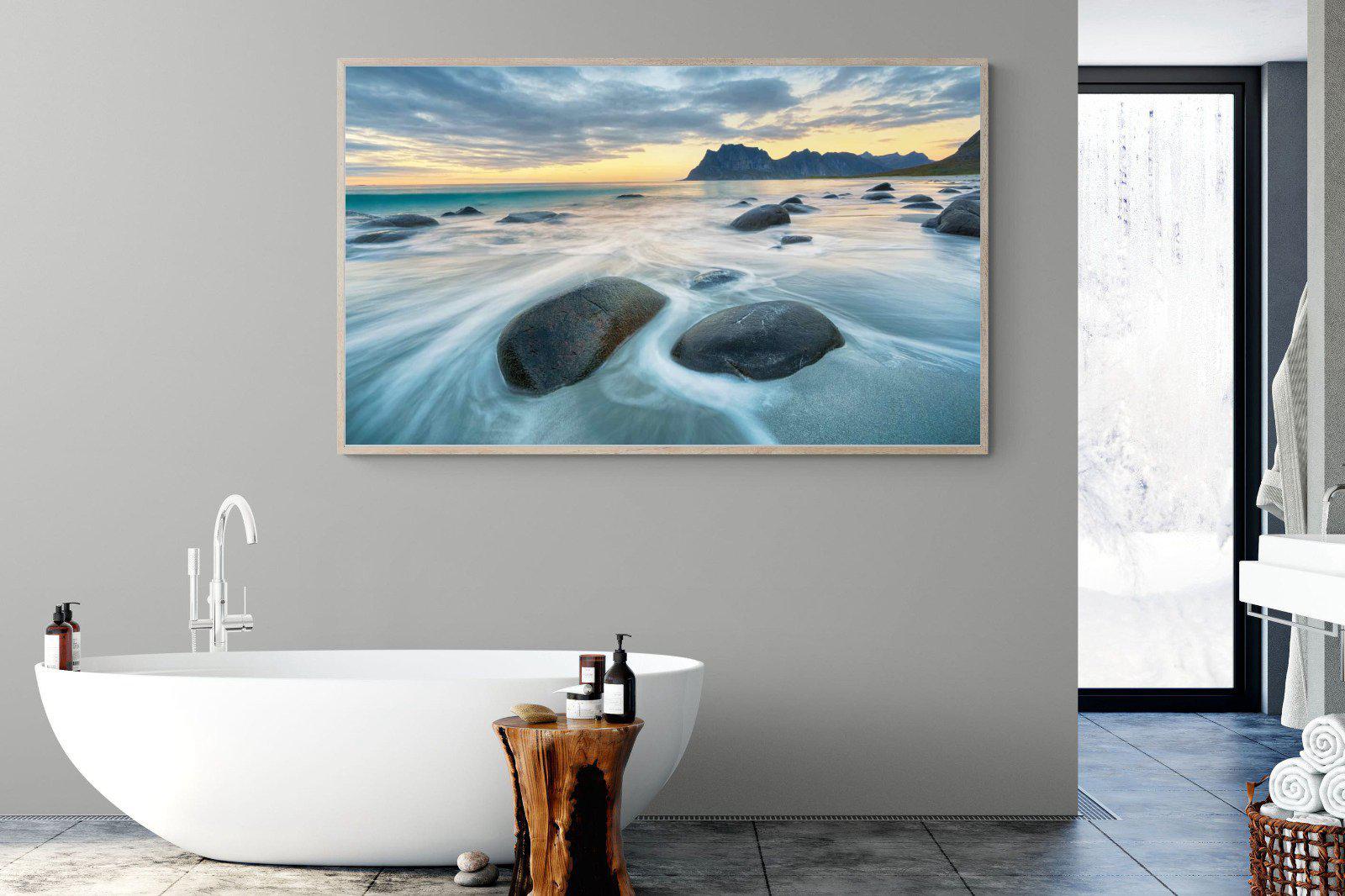 Uttakleiv Beach-Wall_Art-180 x 110cm-Mounted Canvas-Wood-Pixalot
