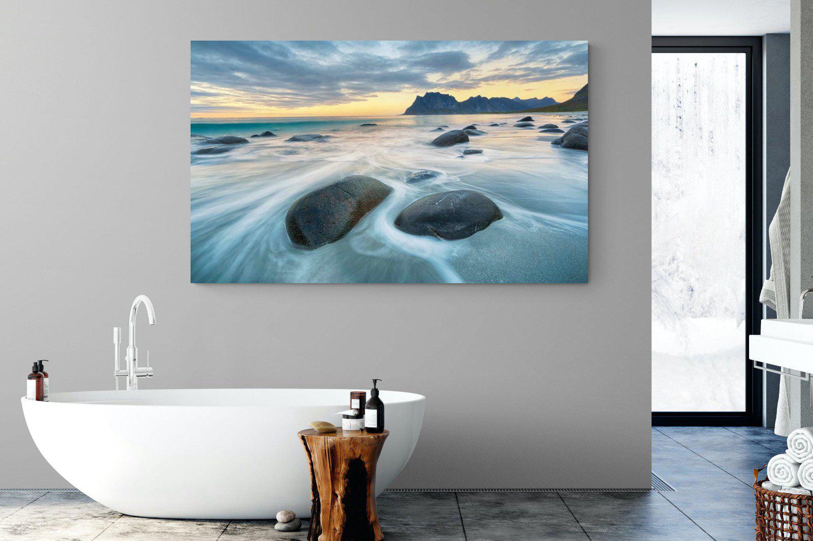 Uttakleiv Beach-Wall_Art-180 x 110cm-Mounted Canvas-No Frame-Pixalot
