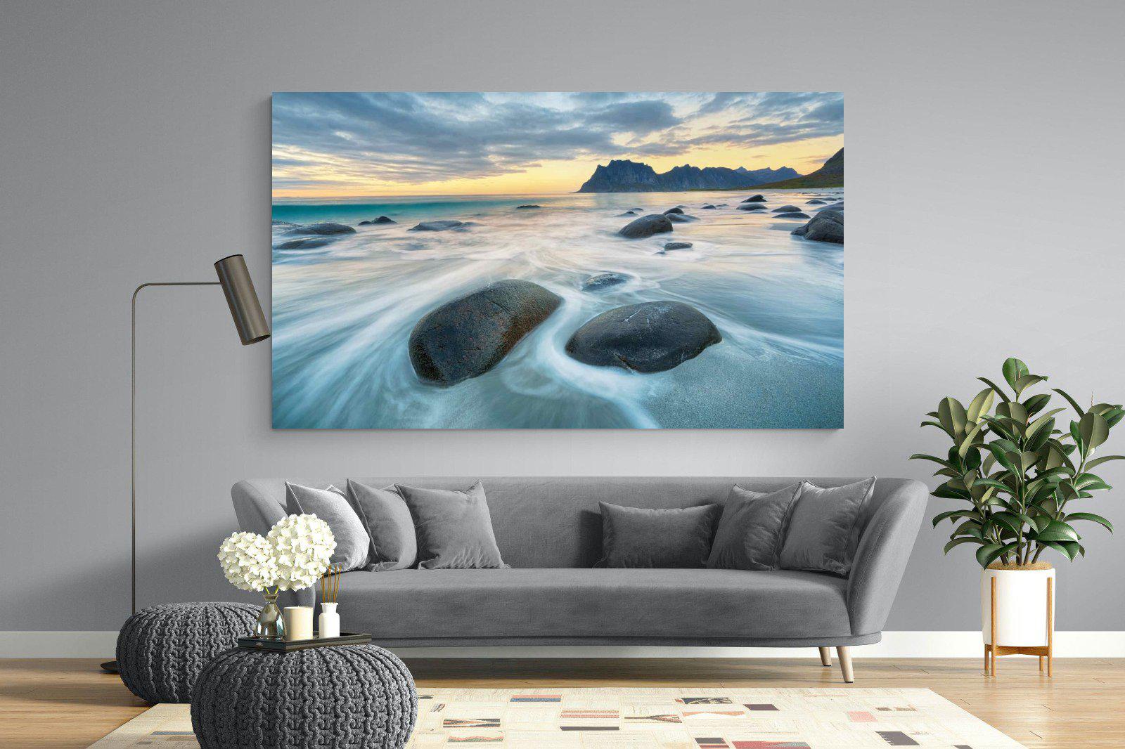 Uttakleiv Beach-Wall_Art-220 x 130cm-Mounted Canvas-No Frame-Pixalot