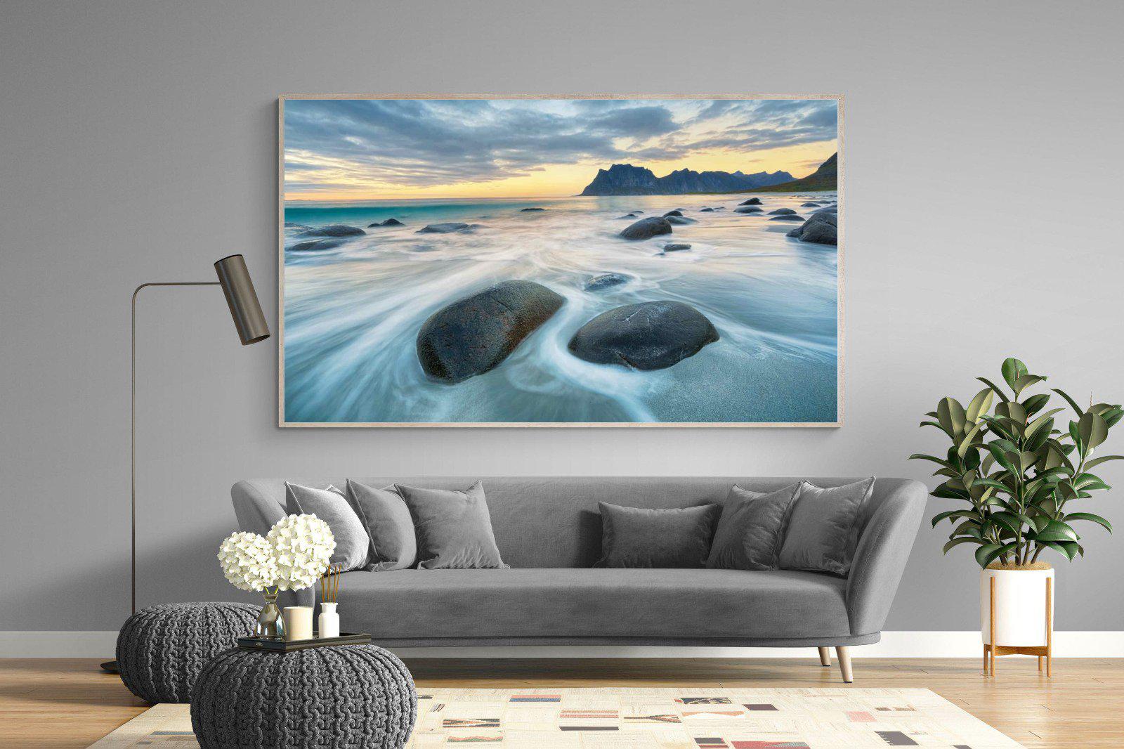 Uttakleiv Beach-Wall_Art-220 x 130cm-Mounted Canvas-Wood-Pixalot