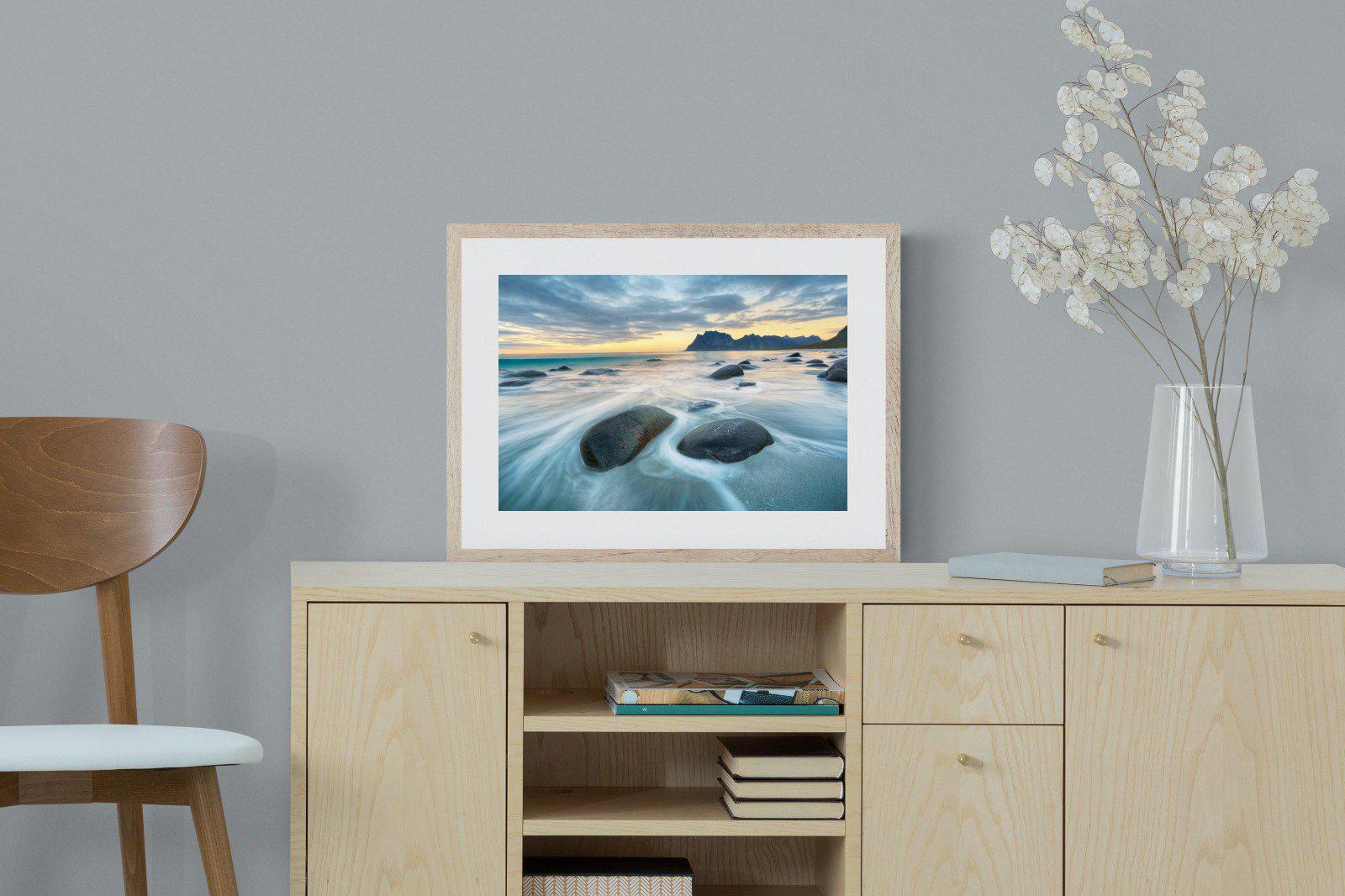 Uttakleiv Beach-Wall_Art-60 x 45cm-Framed Print-Wood-Pixalot