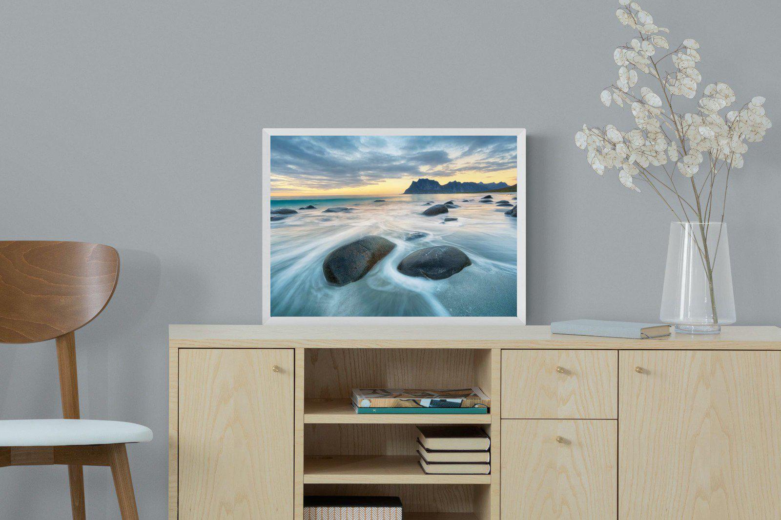 Uttakleiv Beach-Wall_Art-60 x 45cm-Mounted Canvas-White-Pixalot