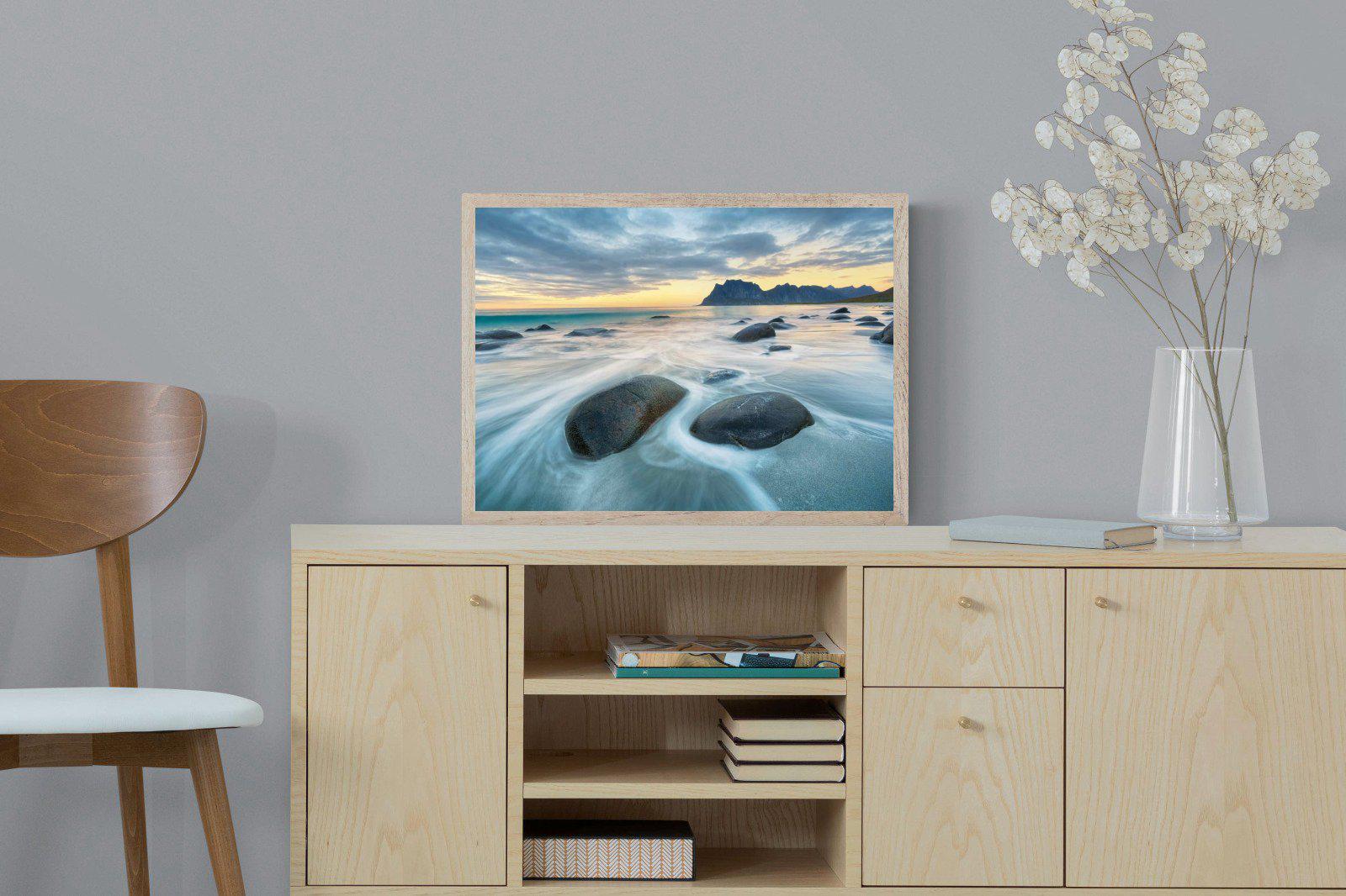 Uttakleiv Beach-Wall_Art-60 x 45cm-Mounted Canvas-Wood-Pixalot