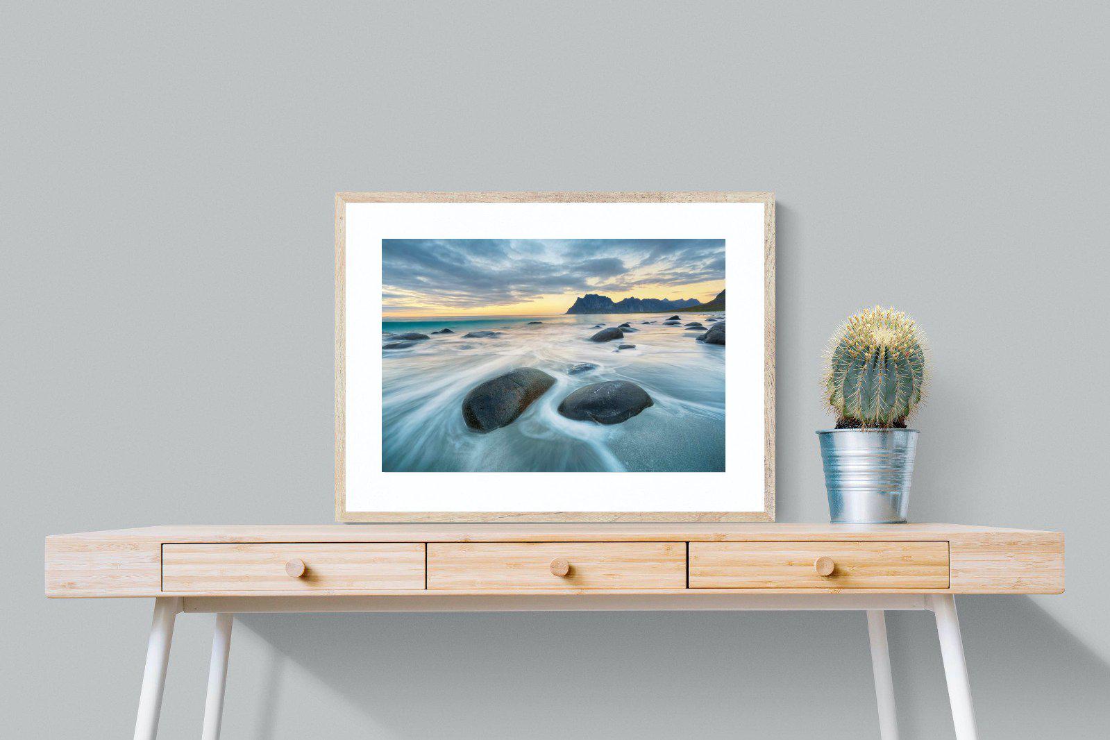 Uttakleiv Beach-Wall_Art-80 x 60cm-Framed Print-Wood-Pixalot