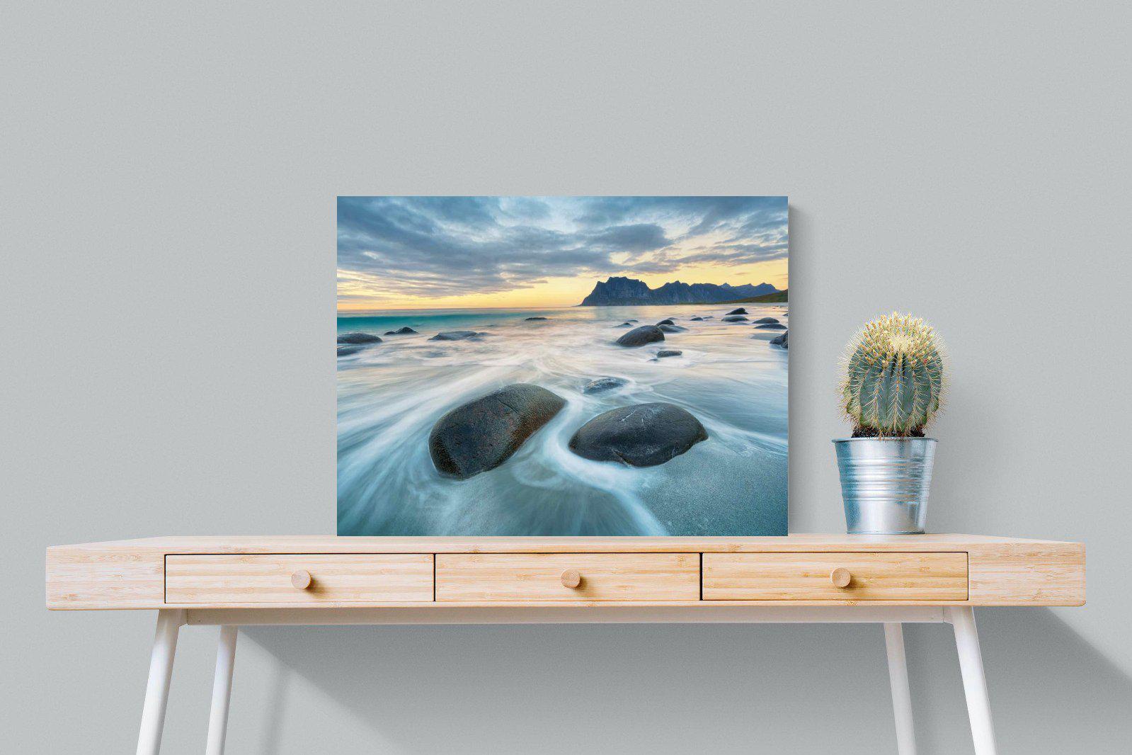 Uttakleiv Beach-Wall_Art-80 x 60cm-Mounted Canvas-No Frame-Pixalot