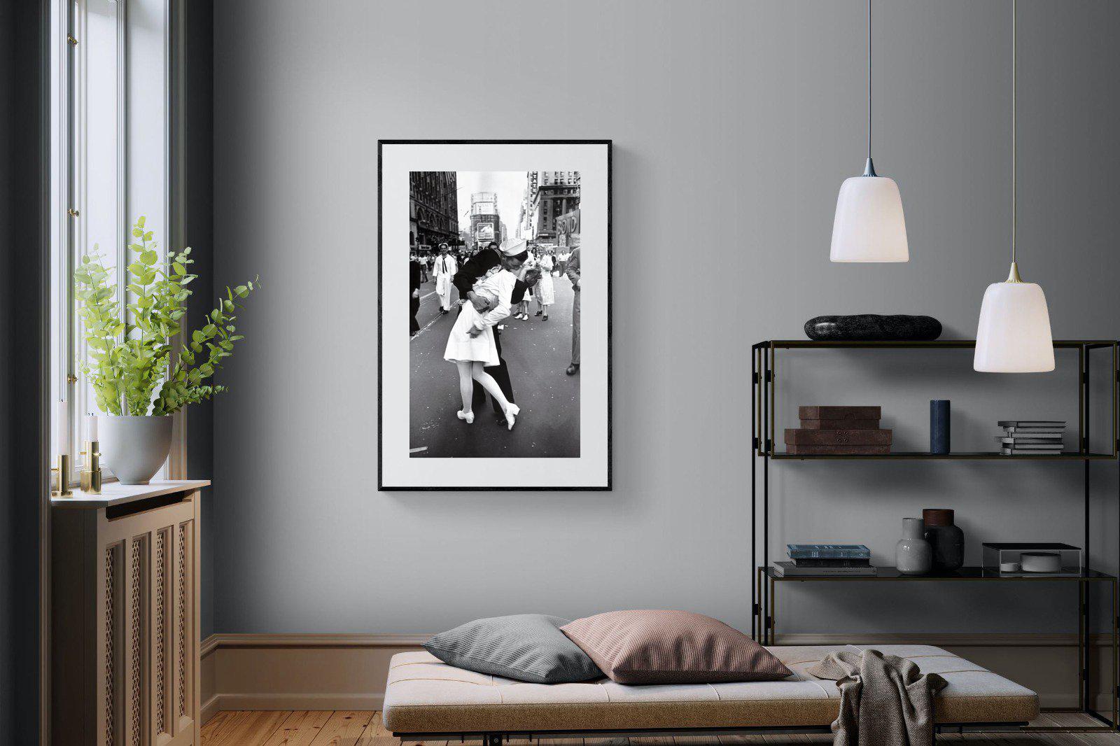 V-J Day-Wall_Art-100 x 150cm-Framed Print-Black-Pixalot