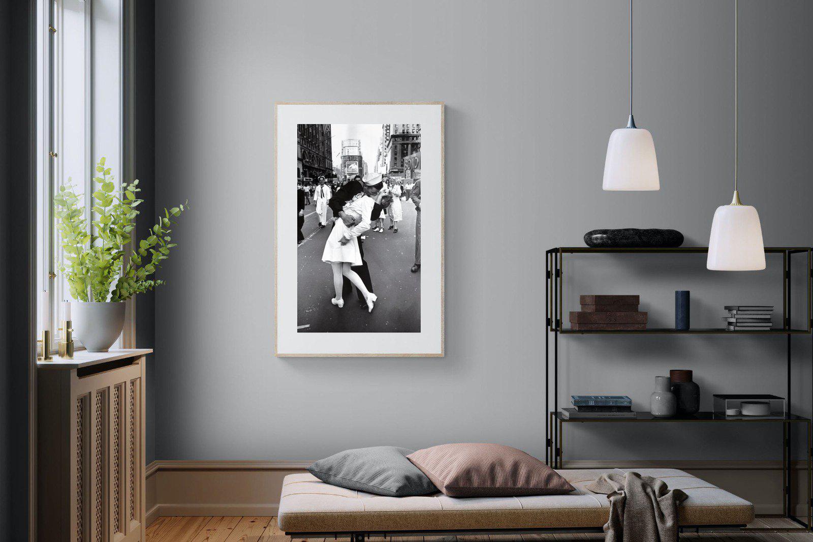 V-J Day-Wall_Art-100 x 150cm-Framed Print-Wood-Pixalot