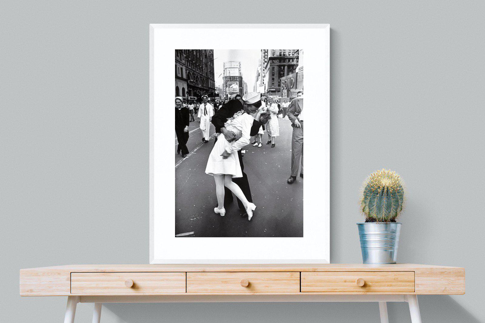 V-J Day-Wall_Art-75 x 100cm-Framed Print-White-Pixalot