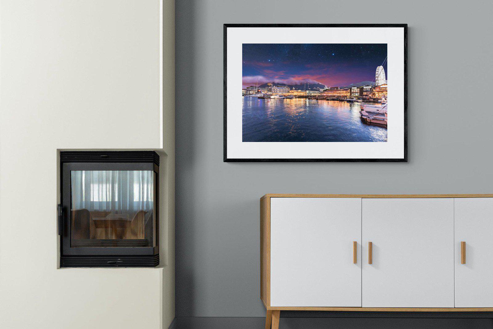 V&A Waterfront-Wall_Art-100 x 75cm-Framed Print-Black-Pixalot