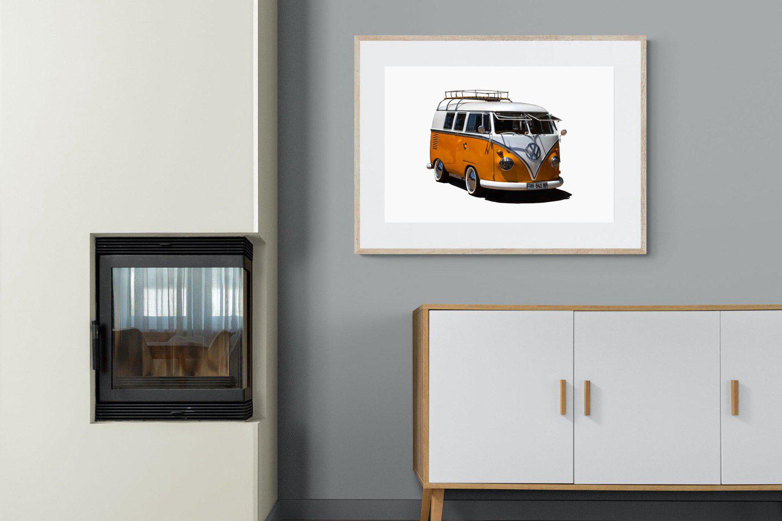 VW Combi-Wall_Art-100 x 75cm-Framed Print-Wood-Pixalot
