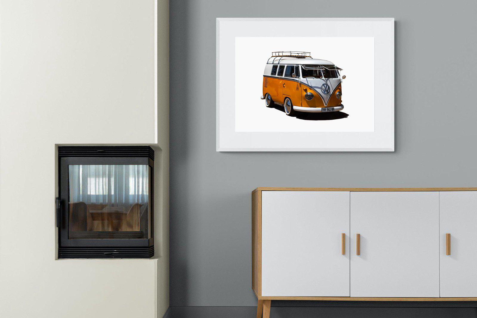 VW Combi-Wall_Art-100 x 75cm-Framed Print-White-Pixalot