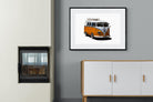 VW Combi-Wall_Art-100 x 75cm-Framed Print-Black-Pixalot