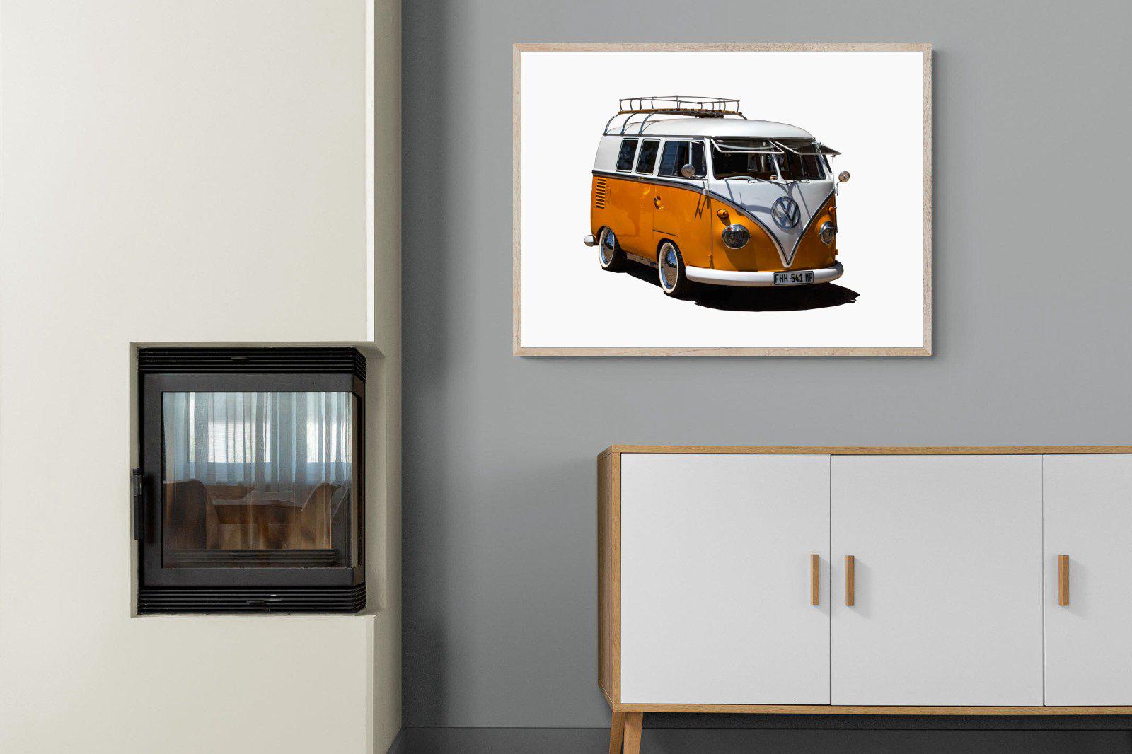 VW Combi-Wall_Art-100 x 75cm-Mounted Canvas-Wood-Pixalot