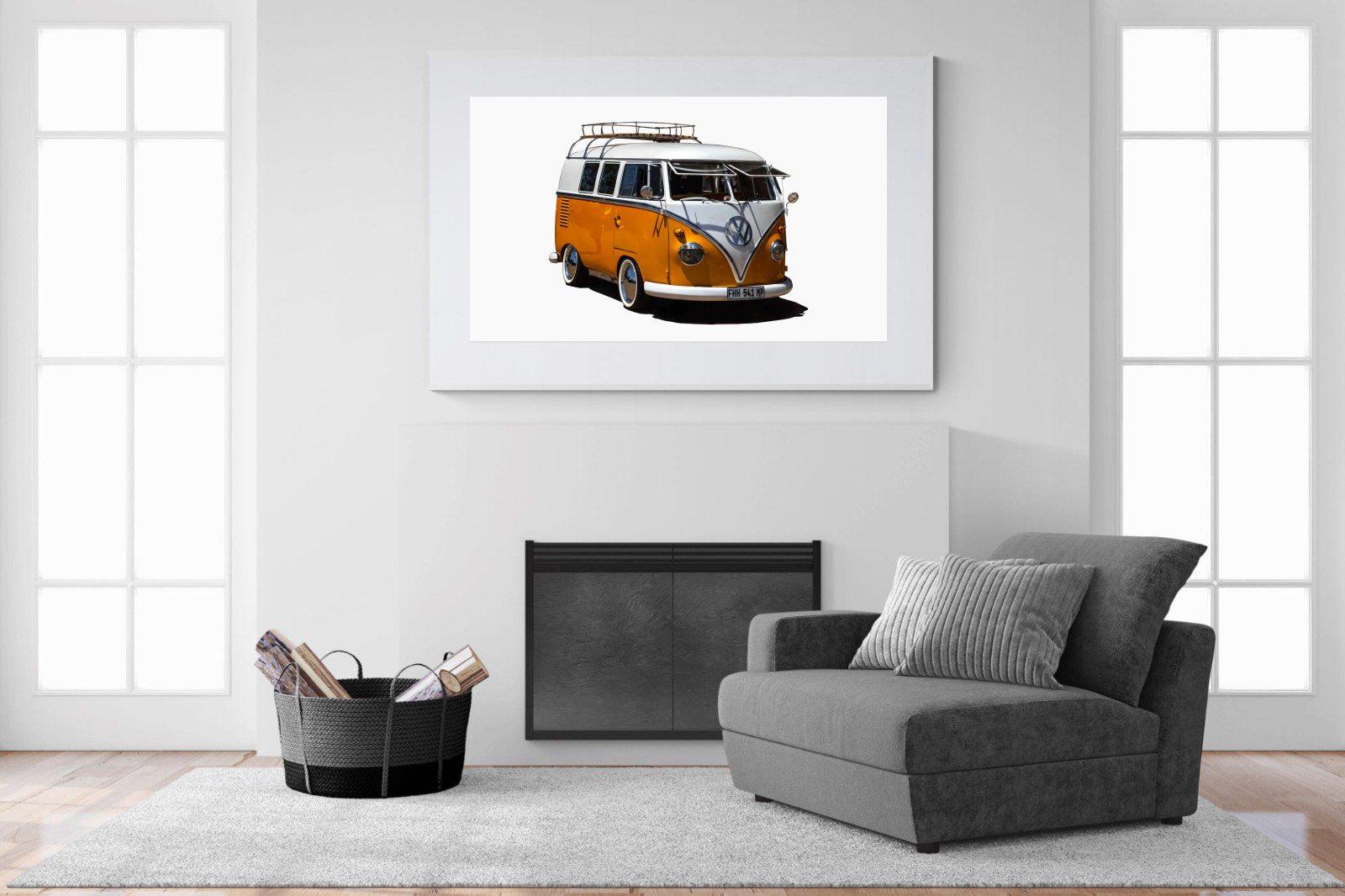 VW Combi-Wall_Art-150 x 100cm-Framed Print-White-Pixalot