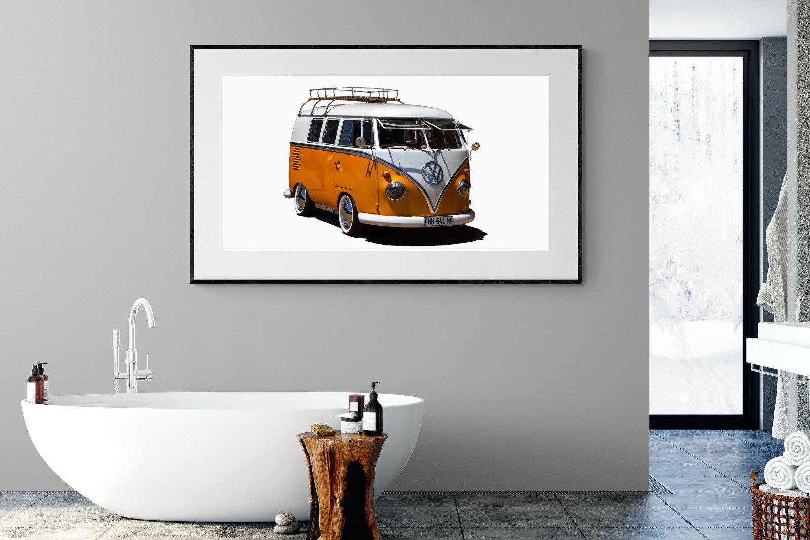 VW Combi-Wall_Art-180 x 110cm-Framed Print-Black-Pixalot