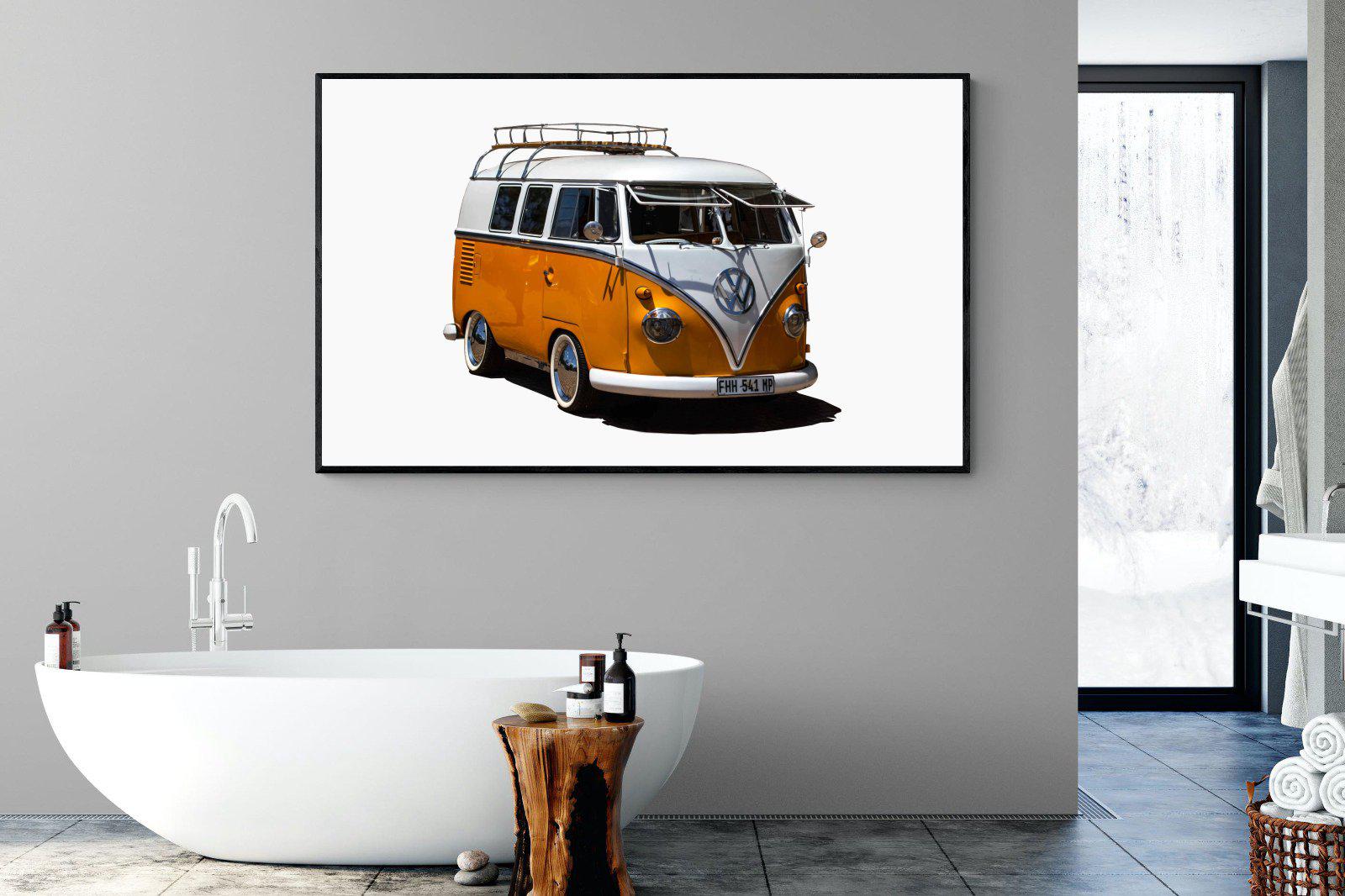 VW Combi-Wall_Art-180 x 110cm-Mounted Canvas-Black-Pixalot