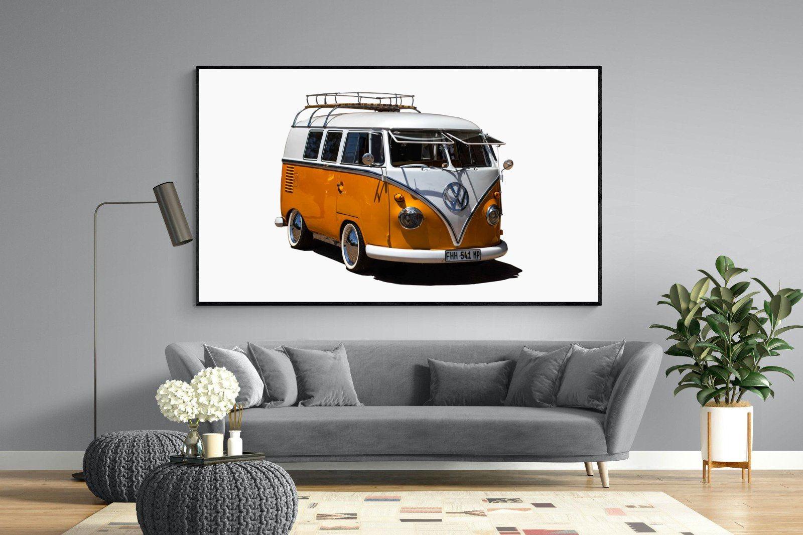 VW Combi-Wall_Art-220 x 130cm-Mounted Canvas-Black-Pixalot