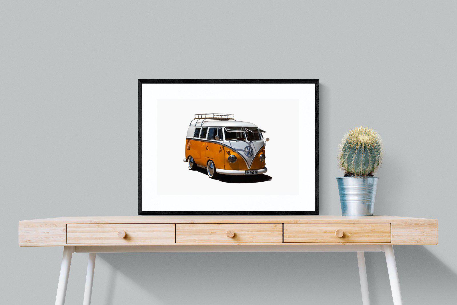 VW Combi-Wall_Art-80 x 60cm-Framed Print-Black-Pixalot