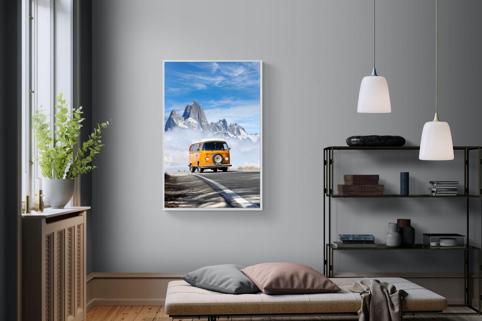 VW Mini Van-Wall_Art-100 x 150cm-Mounted Canvas-White-Pixalot