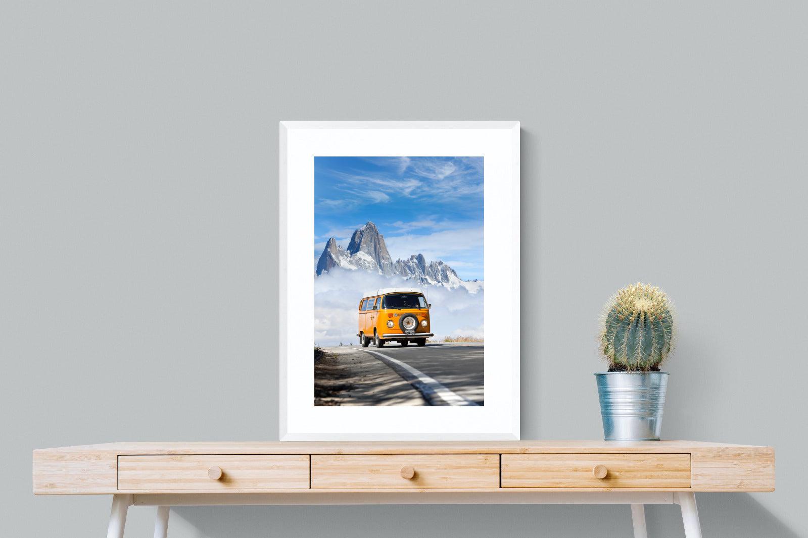 VW Mini Van-Wall_Art-60 x 80cm-Framed Print-White-Pixalot