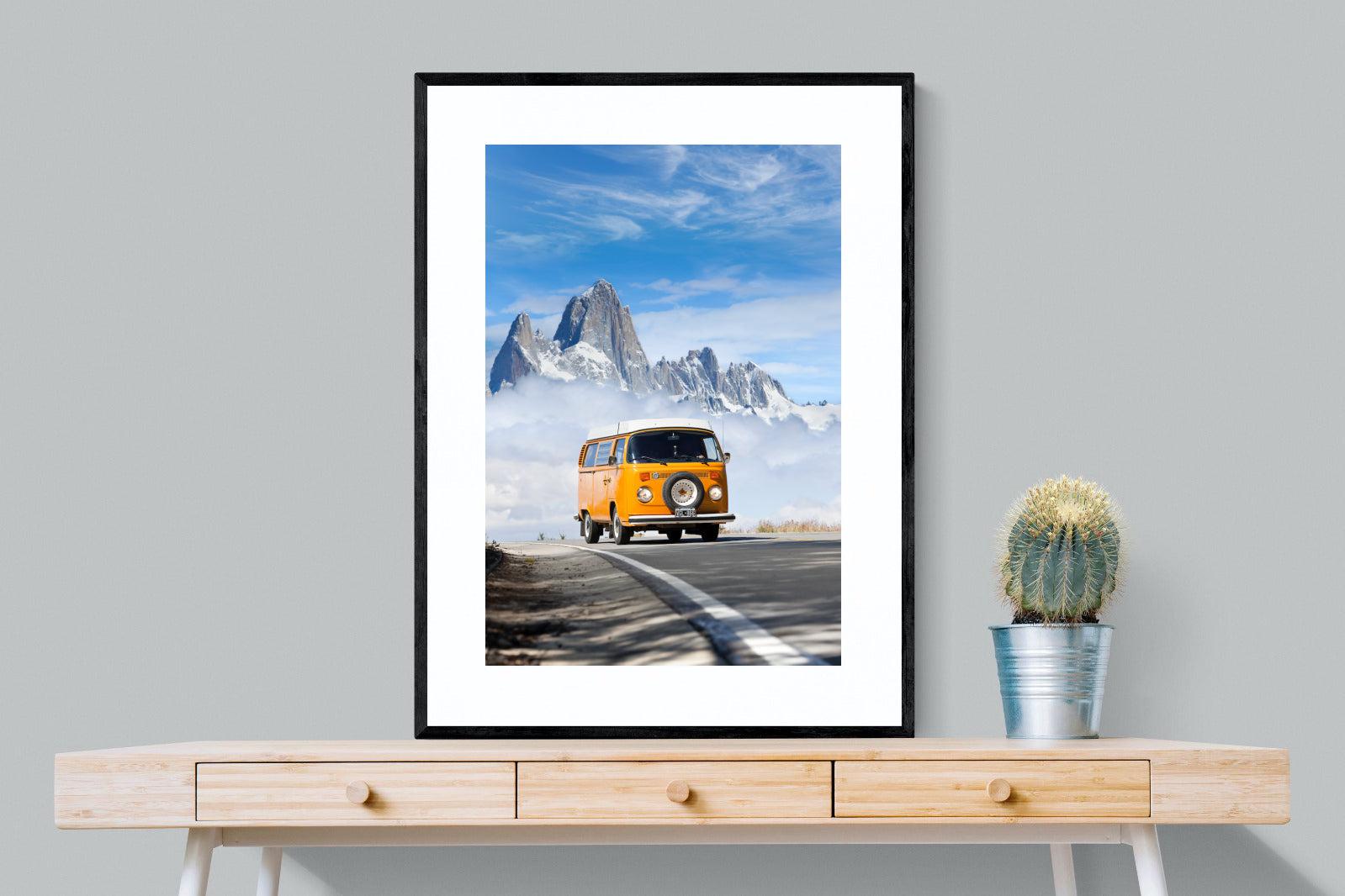 VW Mini Van-Wall_Art-75 x 100cm-Framed Print-Black-Pixalot