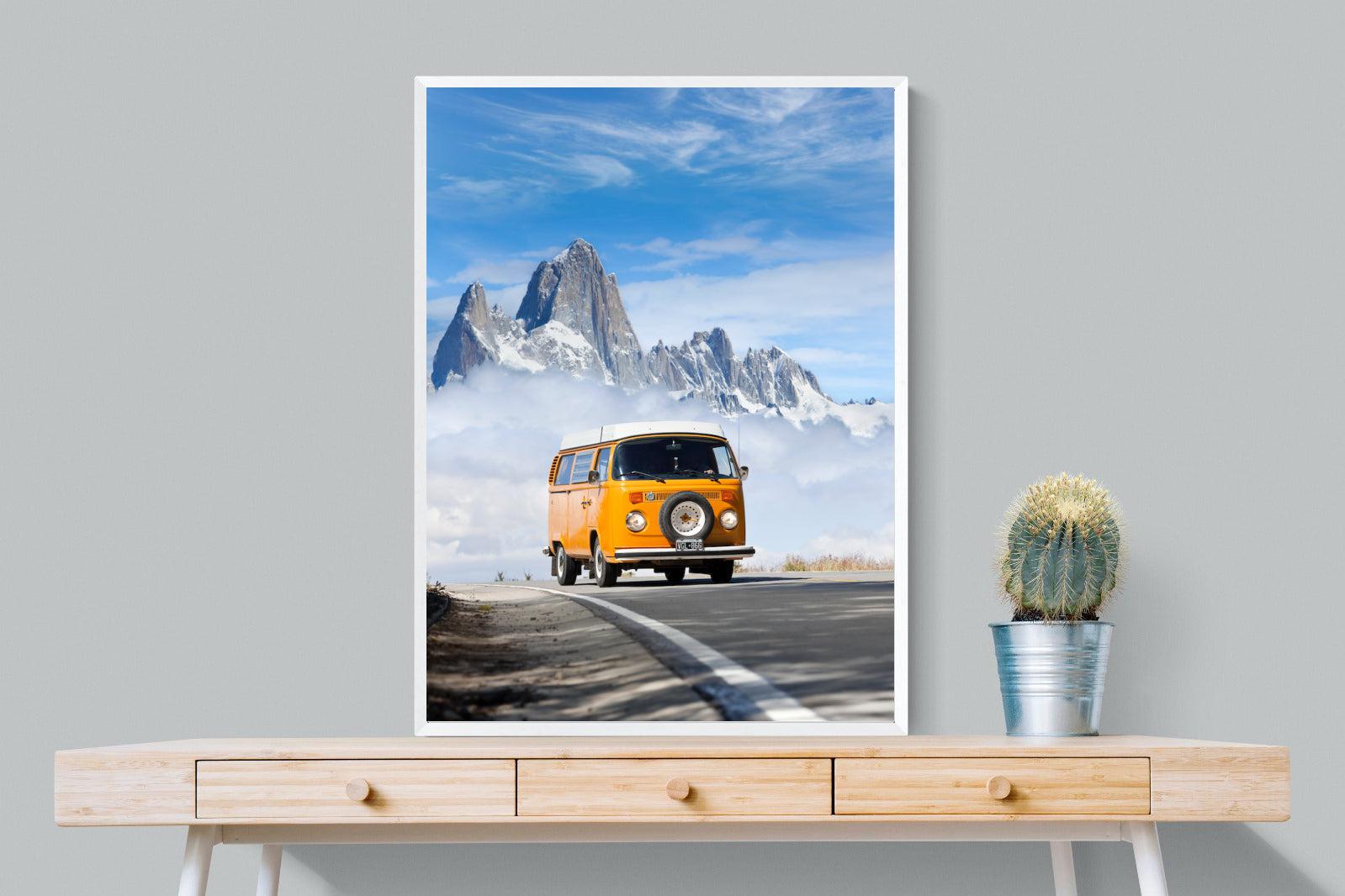 VW Mini Van-Wall_Art-75 x 100cm-Mounted Canvas-White-Pixalot