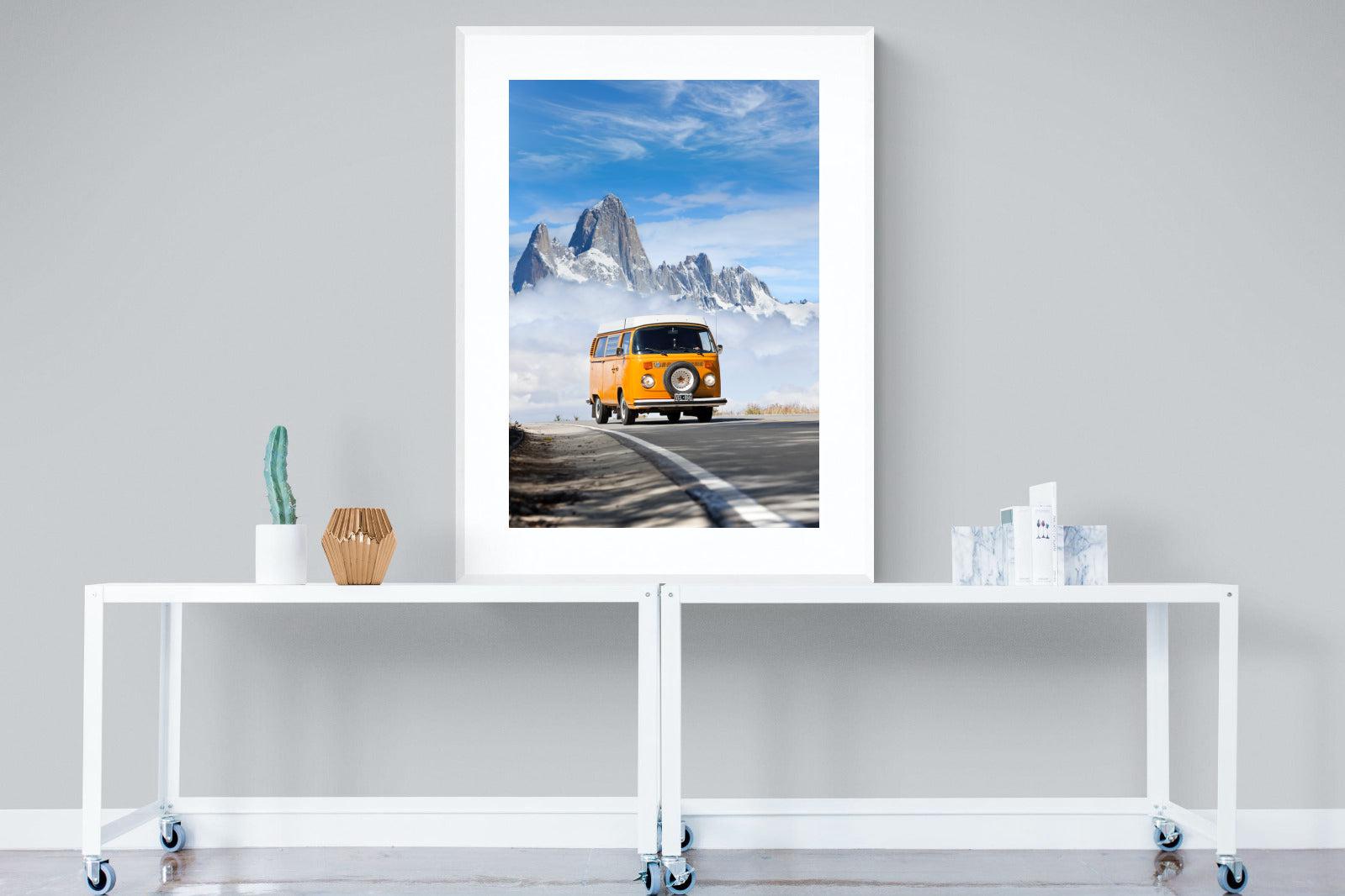 VW Mini Van-Wall_Art-90 x 120cm-Framed Print-White-Pixalot