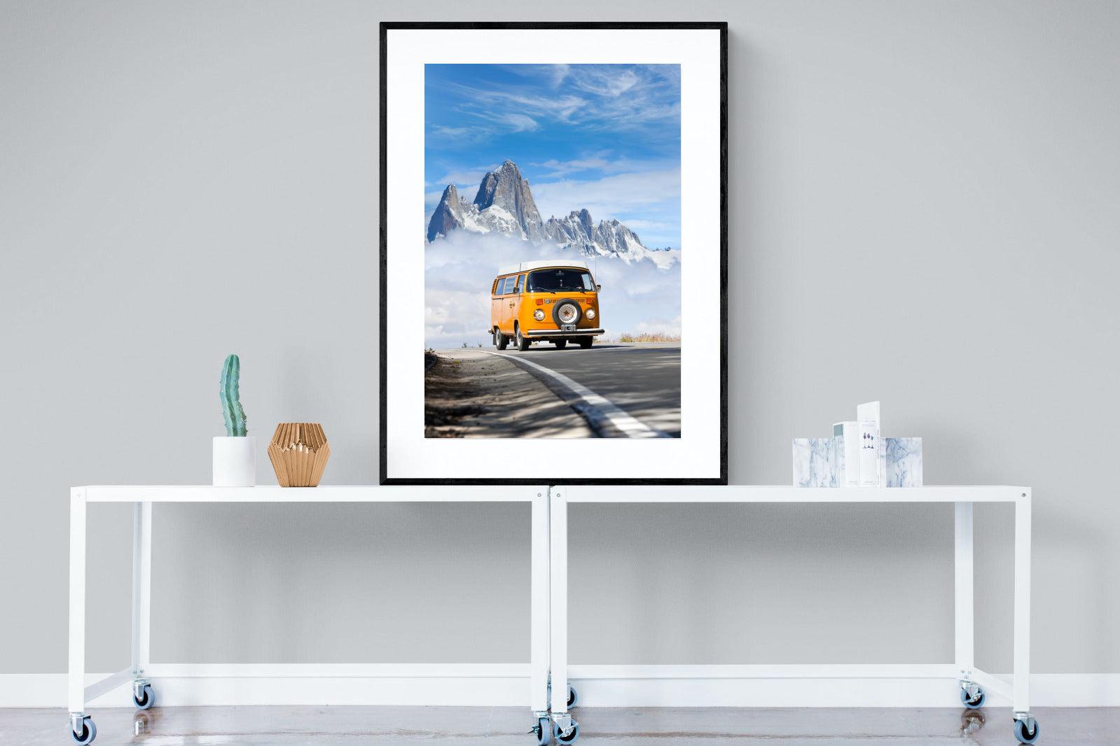 VW Mini Van-Wall_Art-90 x 120cm-Framed Print-Black-Pixalot