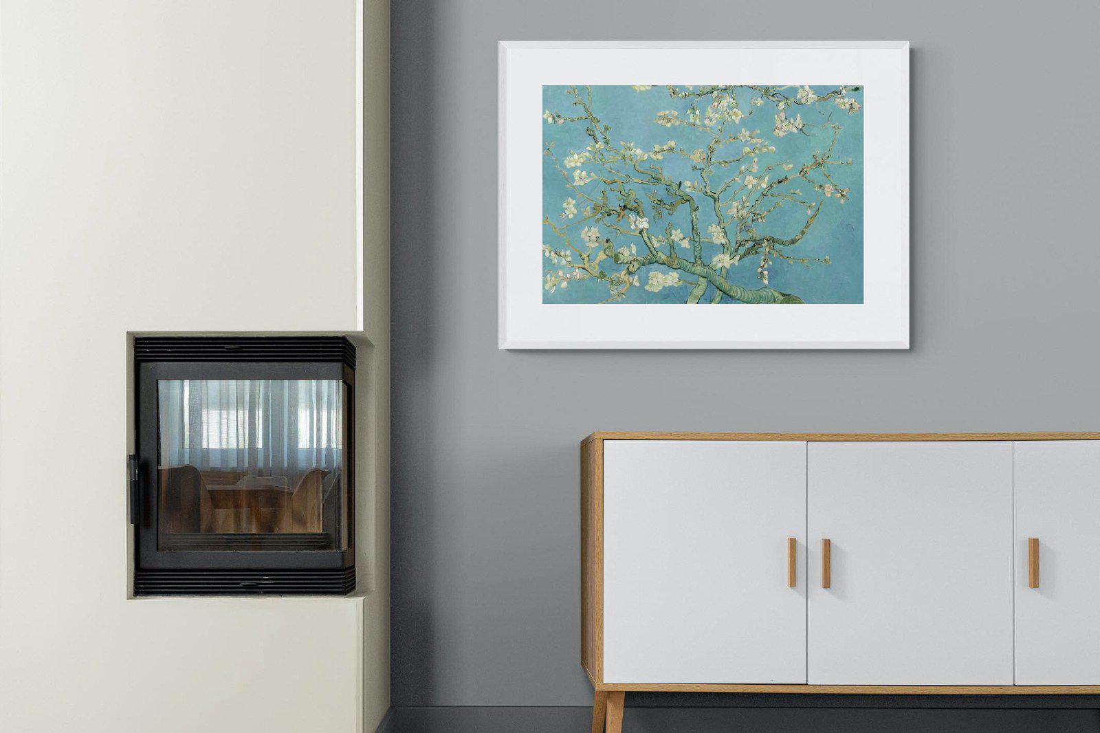 Van Gogh Almond Blossoms-Wall_Art-100 x 75cm-Framed Print-White-Pixalot
