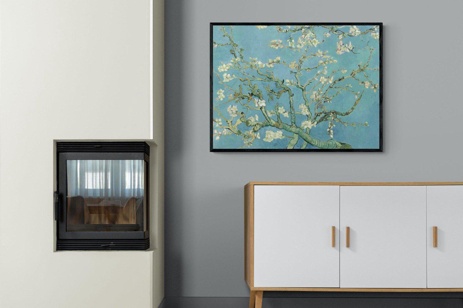 Van Gogh Almond Blossoms-Wall_Art-100 x 75cm-Mounted Canvas-Black-Pixalot