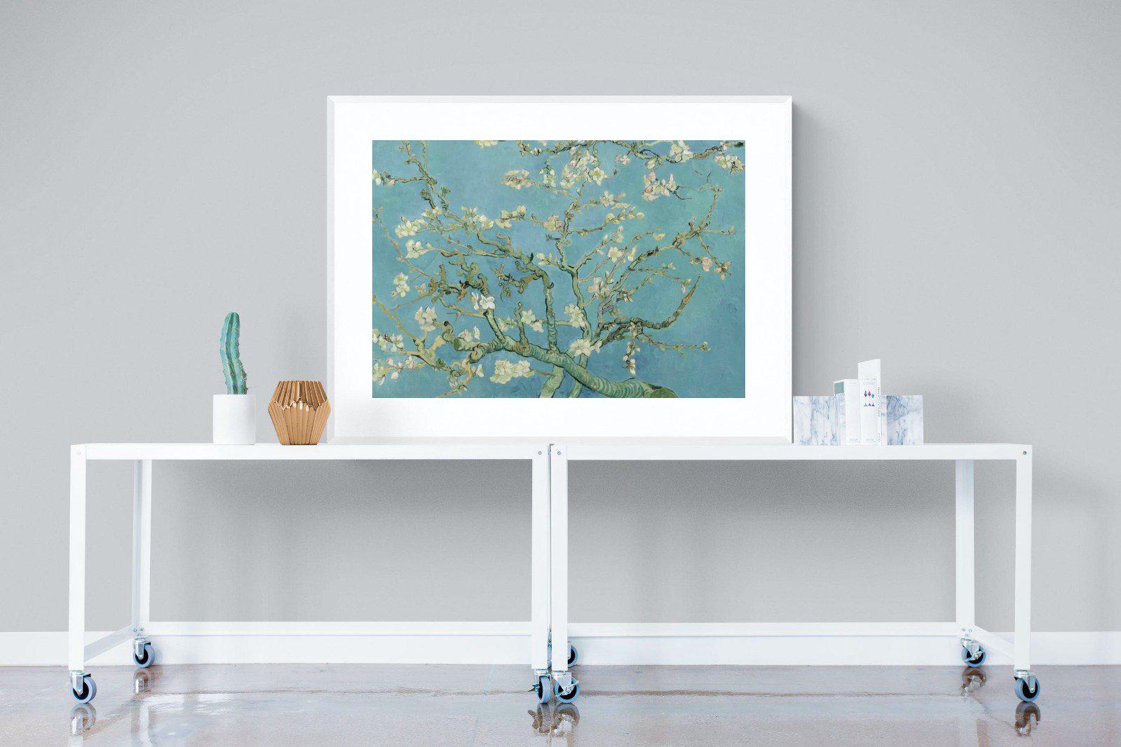 Van Gogh Almond Blossoms-Wall_Art-120 x 90cm-Framed Print-White-Pixalot